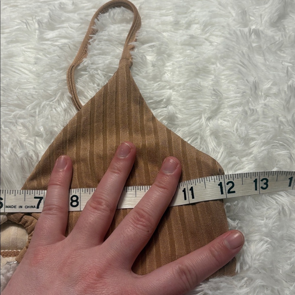 NWOT From Amazon Youth 10-11 Size Ribbed 2 Piece Cream And Light Tan Swim Set - Picture 12 of 13